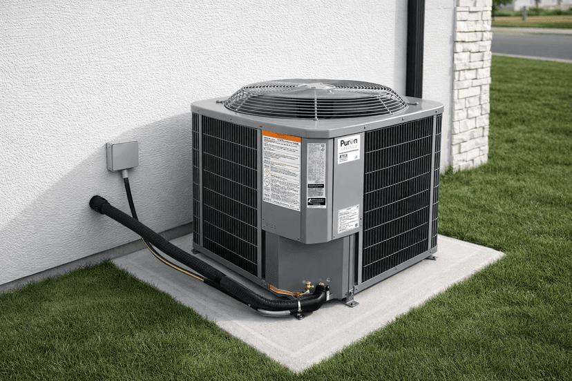 Outdoor AC condensing unit installed by LGP Airconditioning