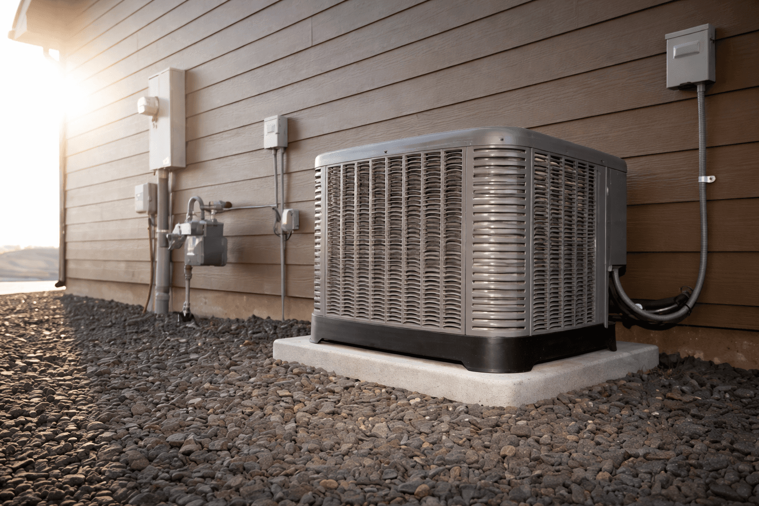 Outdoor AC unit professionally installed by LGP Airconditioning